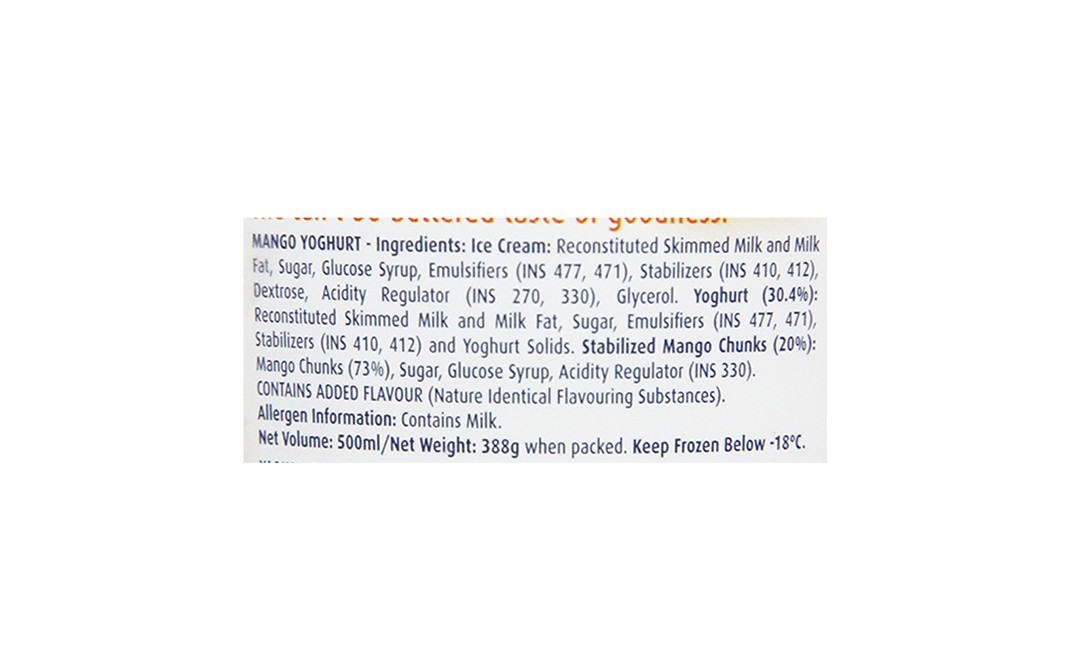 London Dairy Ice Cream with Yoghurt Mango   Cup  500 millilitre